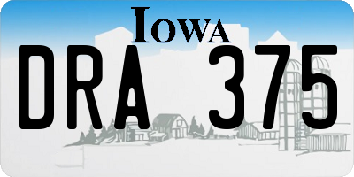 IA license plate DRA375