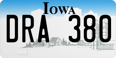 IA license plate DRA380
