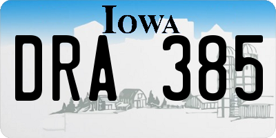 IA license plate DRA385