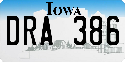 IA license plate DRA386