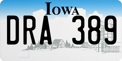 IA license plate DRA389