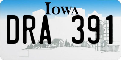 IA license plate DRA391