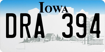 IA license plate DRA394