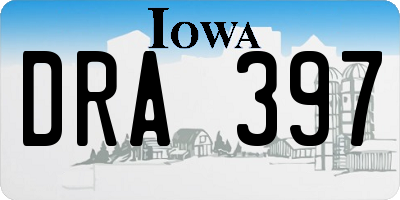 IA license plate DRA397