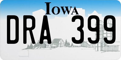 IA license plate DRA399