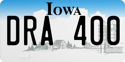 IA license plate DRA400