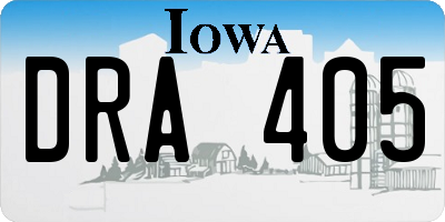 IA license plate DRA405