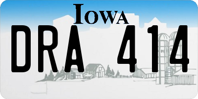 IA license plate DRA414