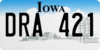IA license plate DRA421