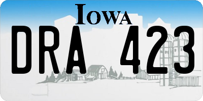 IA license plate DRA423