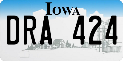 IA license plate DRA424