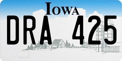 IA license plate DRA425