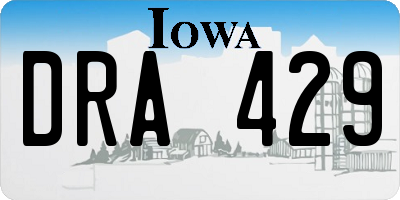 IA license plate DRA429