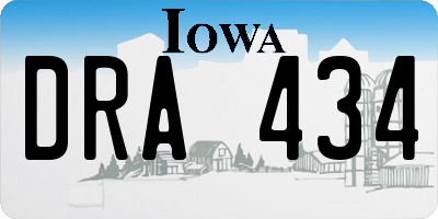 IA license plate DRA434