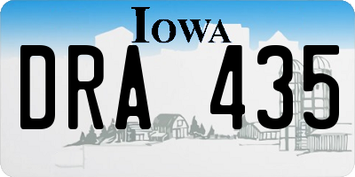 IA license plate DRA435