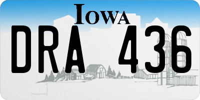 IA license plate DRA436