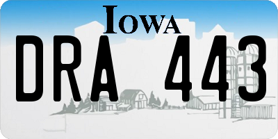 IA license plate DRA443