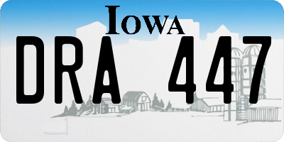 IA license plate DRA447