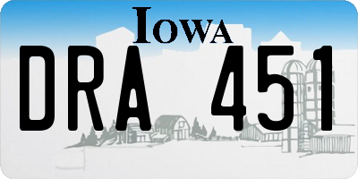 IA license plate DRA451