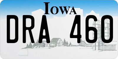 IA license plate DRA460