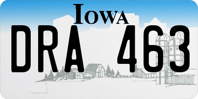 IA license plate DRA463