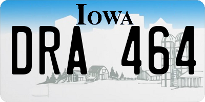 IA license plate DRA464