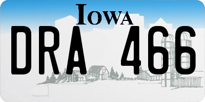 IA license plate DRA466