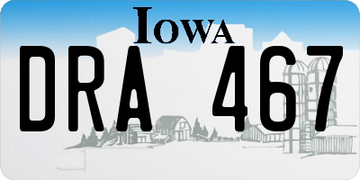 IA license plate DRA467
