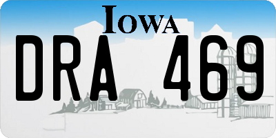 IA license plate DRA469