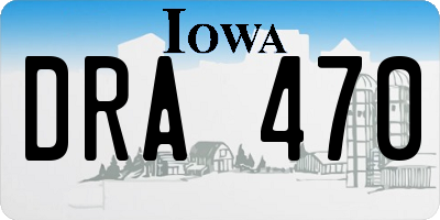 IA license plate DRA470