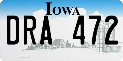 IA license plate DRA472