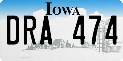 IA license plate DRA474