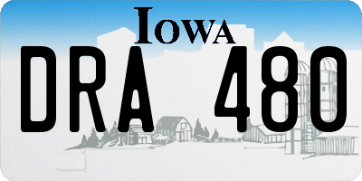 IA license plate DRA480