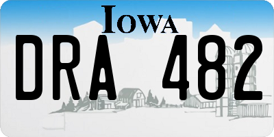 IA license plate DRA482