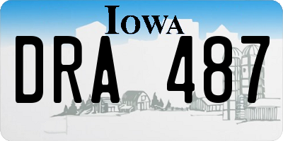 IA license plate DRA487