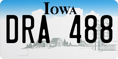 IA license plate DRA488