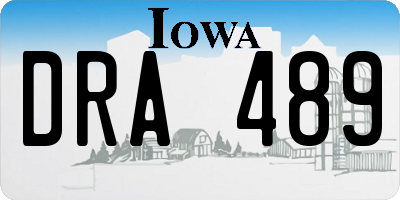 IA license plate DRA489