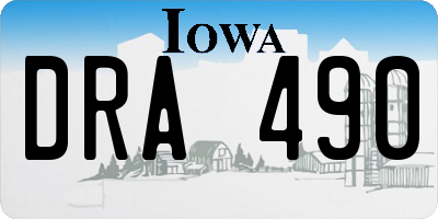 IA license plate DRA490
