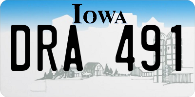 IA license plate DRA491