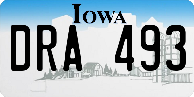 IA license plate DRA493