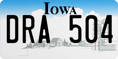 IA license plate DRA504