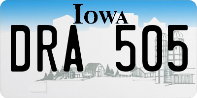IA license plate DRA505