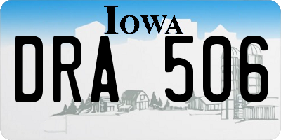 IA license plate DRA506