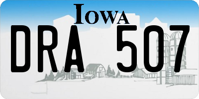 IA license plate DRA507