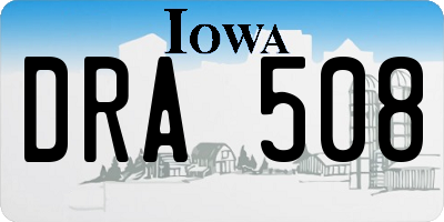 IA license plate DRA508