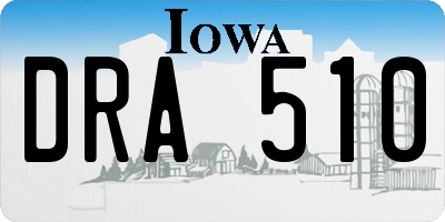 IA license plate DRA510