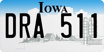 IA license plate DRA511