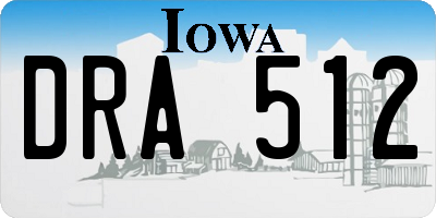 IA license plate DRA512