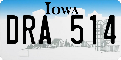 IA license plate DRA514