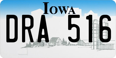 IA license plate DRA516